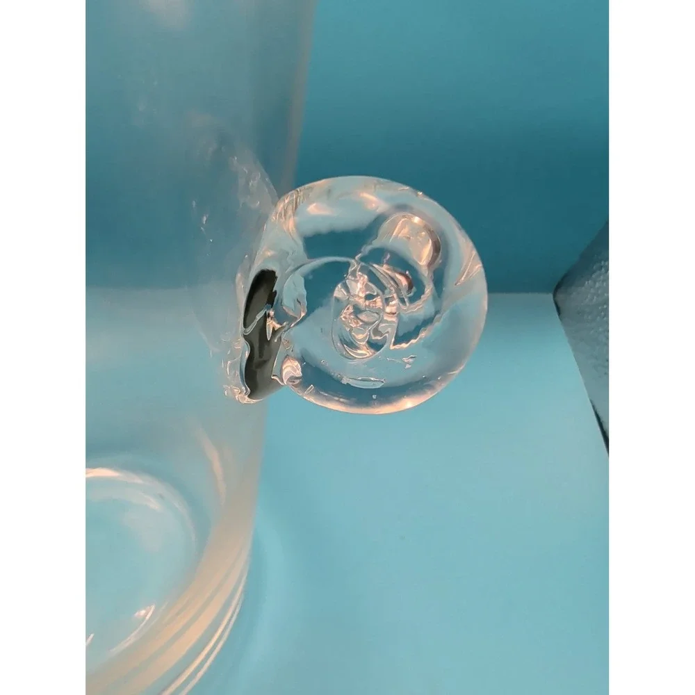 Vintage Knob Handled Crystal Large Vase Ice Bucket Wine Champagne Chiller Bar